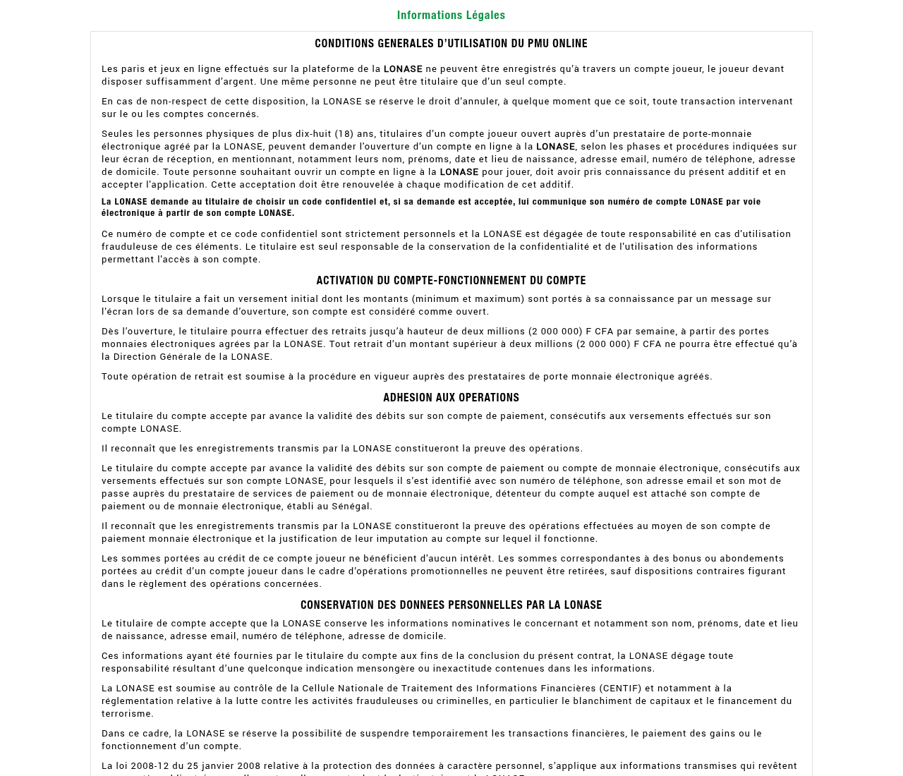 Capture des conditions publiées sur le domaine
